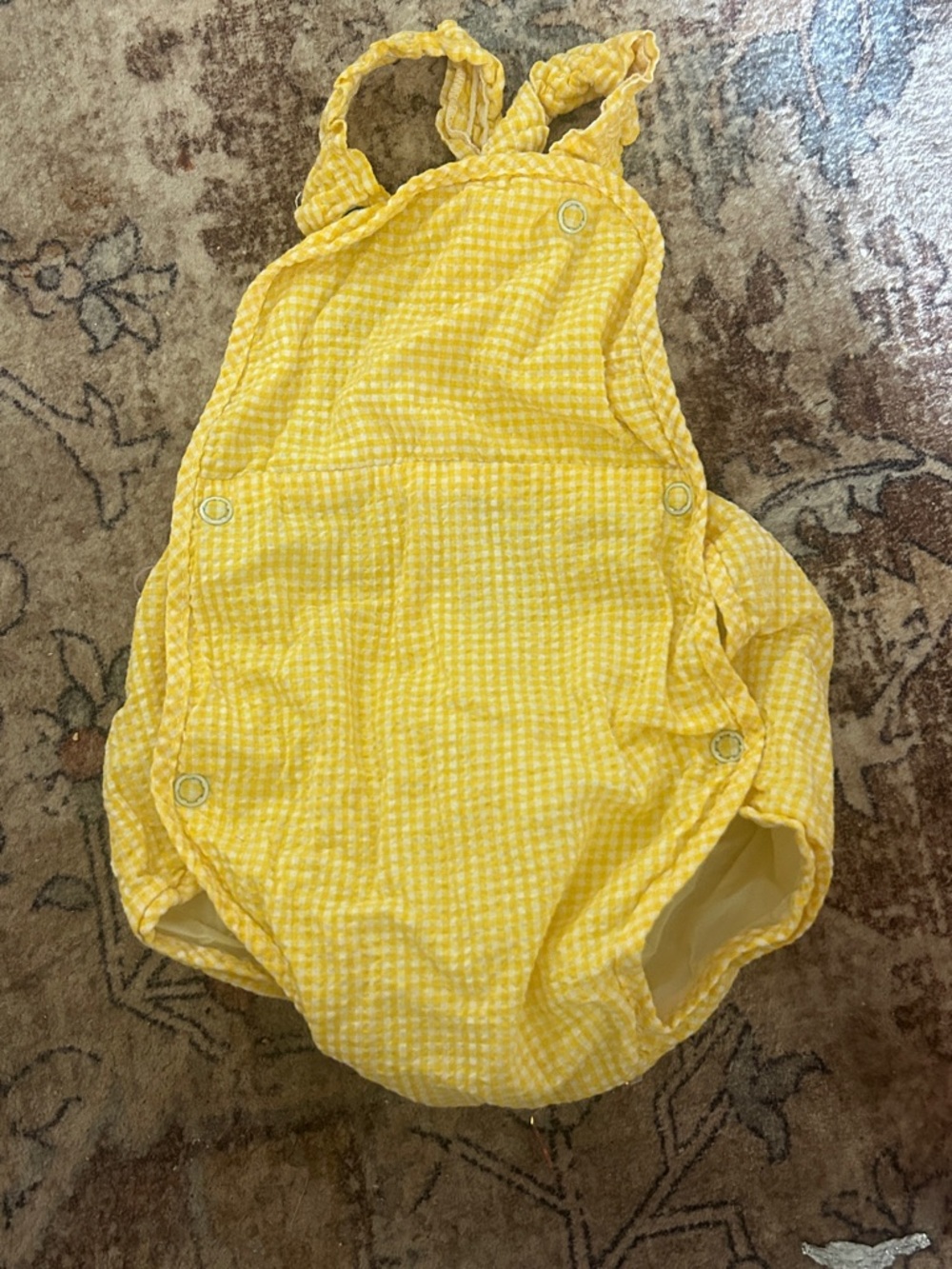 Vintage handmade Yellow Baby bubble Romper  60s 70s 80s